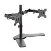 WANGHAI2024M Monitor Mount Dual Monitor Desk Stand, Freestanding Dual Monitor Stand Fits 2 Screens up to 30 inch, 26.4 lbs, VESA Steel Mount Base Fully Adjustable Desk Mount Monitor Desk Stand view 1