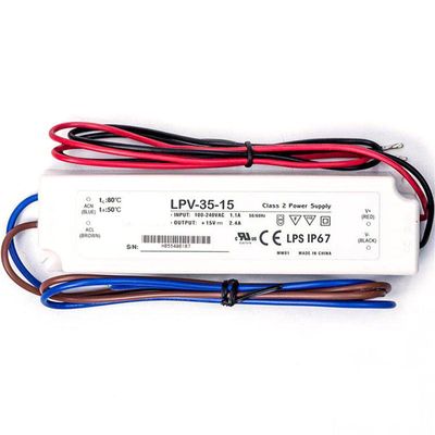 LPV-35-15 15V 2.4A 36W IP67 Waterproof LED Driver for Indoor/Outdoor Lighting
