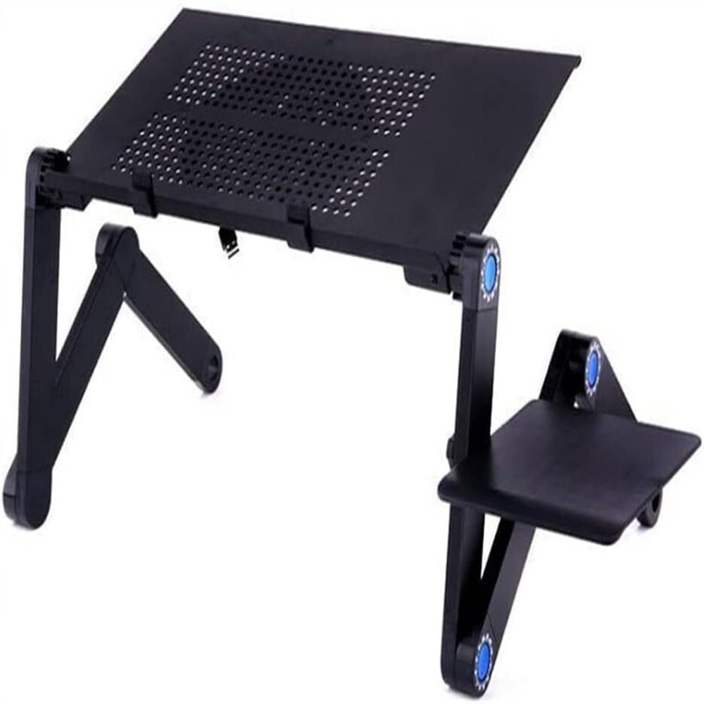 360 Laptop Bed Table Foldable Adjustable Stand Portable with Mouse Board Aluminum Folding Computer Desk