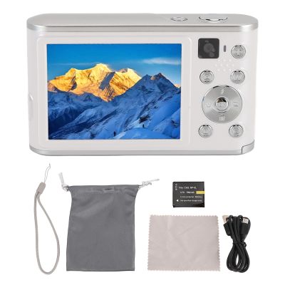 Diyeeni Digital Camera for Photography with 16X Optical Zoom, 4K Vlogging Camera for with Autofocus, 48MP Compact Travel Camera with Battery, USB Connection to PC (White)
