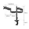iumLeap Dual Monitor Stand Mount, Heavy-Duty Fully Adjustable Monitor Arm for Computer Screens, with Clamp and Perforation Base, Fits 17-27inch Monitor view 2