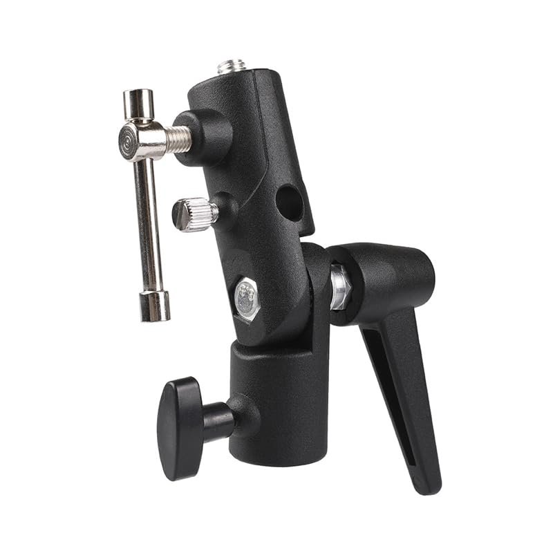 Pomya Camera Fill Light Tripod Ball Head, Metal Universal Flash Light Bracket Holder Lamp Stand, Made of Aluminum Alloy, Convenient for Outdoor (H Type)