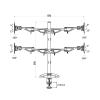 iumLeap 4 Monitor Mount, 4 Monitor Stand for 10-24 Inches Computer Screens with Full Articulation, Height Adjustable/Tilt/Swivel/Rotate view 2