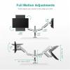 iumLeap Dual Monitor Mount, Full Motion Articulating Aluminum Gas Spring Monitor Arm, for Max 27 Inch Computer Screens Up to 17.6lbs/8kg, Easy to Install(A) view 2
