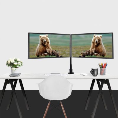 iumLeap Dual Monitor Desk Mount, Heavy Duty Fully Adjustable Monitor Stand for 2 Monitors, Dual Monitor Stand Fits 14-24 Inch Monitors