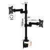 iumLeap Dual Monitor Desk Mount, Heavy Duty Fully Adjustable Monitor Stand for 2 Monitors, Dual Monitor Stand Fits 14-24 Inch Monitors view 2
