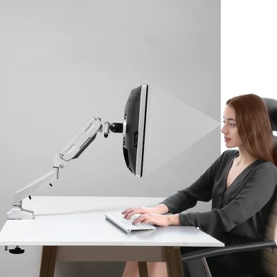 iumLeap Single Monitor Desk Mount, Height Adjustable Monitor Arm, Clamp and Grommet Base, Gas Spring Monitor Mount for 17-34 Inch Monitor