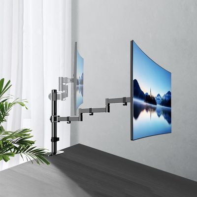 iumLeap Monitor Mount, Articulating Monitor Arm with Clamp and Perforation Base, for 17 to 32 Inch LCD Computer Screens, Holds Up to 22lbs/10kg