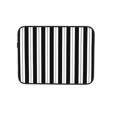 10 in Portable Laptop Sleeve Shockproof Lightweight (Black & White Stripes) Laptop Bag Case Pouch for Business Travel Office
