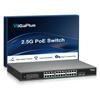 26 Port 2.5Gb Unmanaged PoE Switch with 2.5G Base-T PoE Ports and 10G SFP Uplink, 802.3af/at , 160Gbps Switching Capacity, GigaPlus 2.5G PoE Switch for 2.5G NAS/PC, WiFi6 Router, Wireless AP view 1
