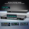 26 Port 2.5Gb Unmanaged PoE Switch with 2.5G Base-T PoE Ports and 10G SFP Uplink, 802.3af/at , 160Gbps Switching Capacity, GigaPlus 2.5G PoE Switch for 2.5G NAS/PC, WiFi6 Router, Wireless AP view 2