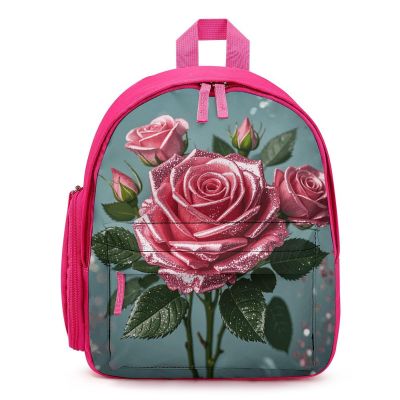 NONHAI Backpack for Men Women Glitter Sequin Roses Laptop Backpack Lightweight Casual Bookbag for Business Hiking (pink-style)