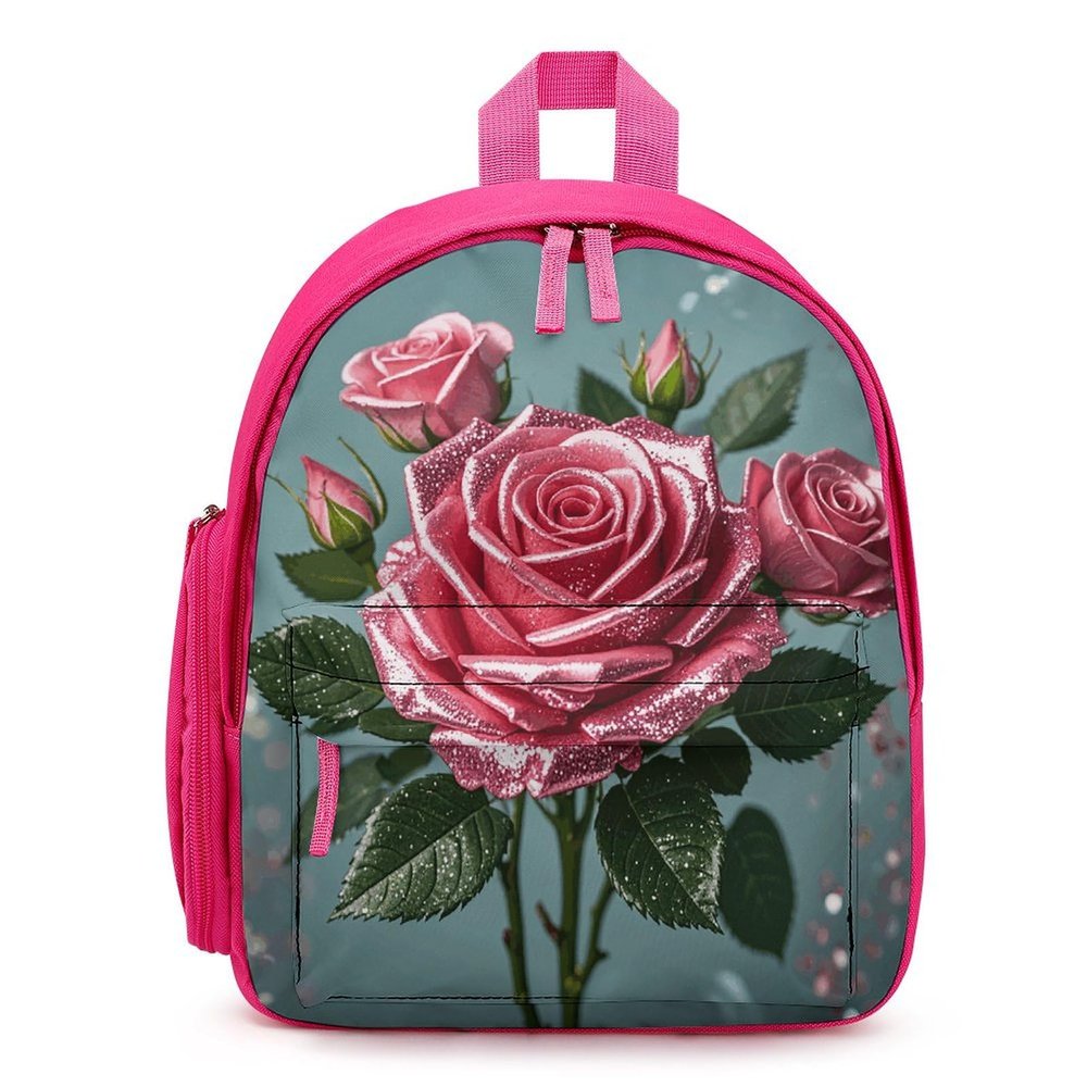 NONHAI Backpack for Men Women Glitter Sequin Roses Laptop Backpack Lightweight Casual Bookbag for Business Hiking (pink-style)