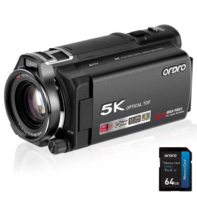 ORDRO XV80 Video Camera Camcorder 5K 48MP UHD 1080P 60fps 12X Optical Zoom for YouTube, IR Night Vision 40X Digital Zoom 3.5 Touch Screen Vlog Camera with APP Connection