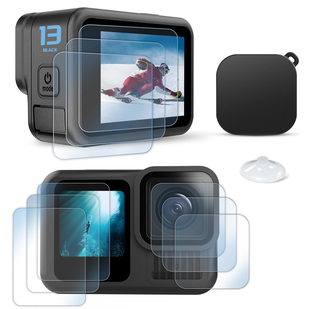 FiTSTILL 10PCS LCD Screen Protector Appliable for Go Pro Hero 13 Black,Tempered Glass Screen Cover Ultra HD 9H Hardness,Scratch Resistant film Only for Hero13 Black Action Camera Accessories kit