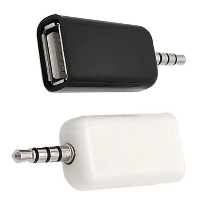 ThrtRht 2 Pack AUX to 3.5mm Audio Adapter - USB A Female to Male Converter for USB Flash Drive, U-Disk, Car CD Player, MP3 Music - Auxiliary Port Only