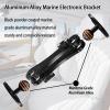 Aluminum Fish Detector Mount B Size Long Arm Double Ball Mount with 1 in/25mm Ball Adapters,with Two AMPS Holes Round Plate,Electronic Device Mount Compatible with Garmin,Lowrance, Humminbird (Long) view 4