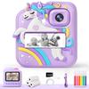 Kids Camera Instant Print, 48MP&1080P Kids Digital Camera with Silicone Cover & 3 Rolls Print Paper DIY Pens & 32G Card, Christmas Birthday Gifts for 4 5 6 7 8 9 10 11 12 Years Old Girls Boys, Purple view 1