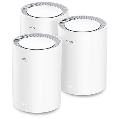 Cudy AX3000 Wi-Fi 6 2.5G Mesh System, Covers up to 2900 Sq.Ft., Replaces Wireless Router and Extender, Supports Ethernet Backhaul, Ideal for 2.5G Network, M3000 3-Pack