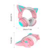 Cat Ear Bluetooth Headphones for Adult, Kids Lovely Headphones,Over Ear Wired Headphones with LED Lights,Foldable Wireless Headset with Built-in Mic,Compatible with Phone/PC/Tablet/TV(Pink) view 2