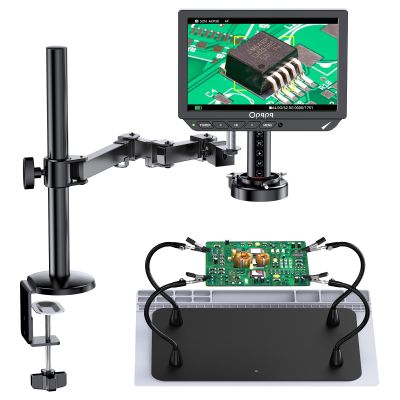 4K Auto-Focus Digital Microscope, 10" HDMI Soldering Microscope with Helping Hands Station & Flexible Arm for Electronics Repair, ODM802 Flex Coin Magnifier with Ring Light, USB Magnifying Glass