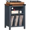 Joaxswe Record Player Stand with Vinyl Record Storage Holds up to 160 Albums,Large Wood Record Player Table Dispaly ShelfBlue Turntable Stand Cabinet for Living Room,Bedroom,Office 9 view 1