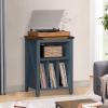 Joaxswe Record Player Stand with Vinyl Record Storage Holds up to 160 Albums,Large Wood Record Player Table Dispaly ShelfBlue Turntable Stand Cabinet for Living Room,Bedroom,Office 9 view 2