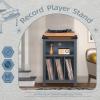 Joaxswe Record Player Stand with Vinyl Record Storage Holds up to 160 Albums,Large Wood Record Player Table Dispaly ShelfBlue Turntable Stand Cabinet for Living Room,Bedroom,Office 9 view 4