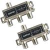 2 Pcs Cable Splitter - ANTOP 3 Way Coaxial Splitter for TV and Satellite - All Port DC Power Passing view 1