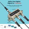 2 Pcs Cable Splitter - ANTOP 3 Way Coaxial Splitter for TV and Satellite - All Port DC Power Passing view 3