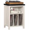 Joaxswe Record Player Stand with Vinyl Record Storage Holds up to 160 Albums,Large Wood Record Player Table Dispaly ShelfWhite Turntable Stand Cabinet for Living Room,Bedroom,Office 8 view 1