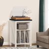 Joaxswe Record Player Stand with Vinyl Record Storage Holds up to 160 Albums,Large Wood Record Player Table Dispaly ShelfWhite Turntable Stand Cabinet for Living Room,Bedroom,Office 8 view 2