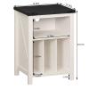 Joaxswe Record Player Stand with Vinyl Record Storage Holds up to 160 Albums,Large Wood Record Player Table Dispaly ShelfWhite Turntable Stand Cabinet for Living Room,Bedroom,Office 8 view 3