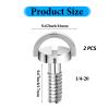 2PCS 1/4-20 Thread D-Ring Stainless Steel Camera Fixing Screws, Tripod Camera Mount Screw for Camera Holder Fixing Screw, Quick Release Plate Mounting and Attachment Screws view 2