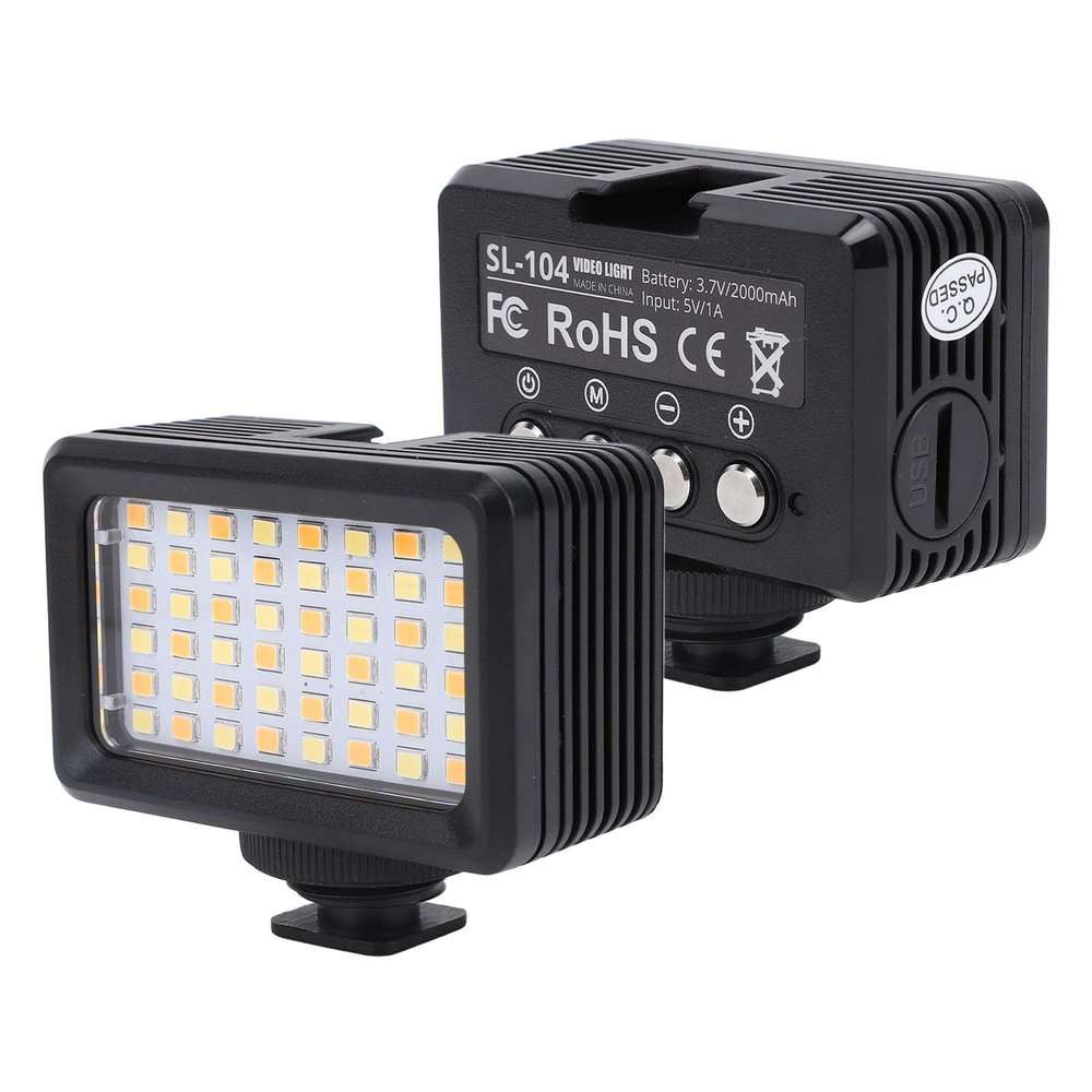 Underwater 130ft Dive LED Video Light, 48 LED Beads, 2500 9000K Color Temperature, 120 Beam Angle with 1/4in Adapter, Cold Shoe Interface, for Sports Camera