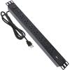 ElecVoztile Rack Mount Power Strip Surge Protector, 7 Outlet and 2 USB-A&C Charging Ports,1200J SPD, Fits 19'' Network Server Rack, 10ft 14AWG Cord, 1U RackMount, 15A Breaker view 1