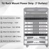 ElecVoztile Rack Mount Power Strip Surge Protector, 7 Outlet and 2 USB-A&C Charging Ports,1200J SPD, Fits 19'' Network Server Rack, 10ft 14AWG Cord, 1U RackMount, 15A Breaker view 2