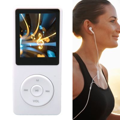 MP3 Player, 30 Hours Playback MP3 MP4 Player 8GB Memory 64GB Expandable, Lossless Sound Quality Portable Music Player, for Sports Music Player (White)