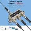 3 Pcs Cable Splitter - ANTOP 3 Way Coaxial Splitter for TV and Satellite - All Port DC Power Passing view 3