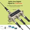 10 Pcs Cable Splitter - ANTOP 3 Way Coaxial Splitter for TV and Satellite - All Port DC Power Passing view 3