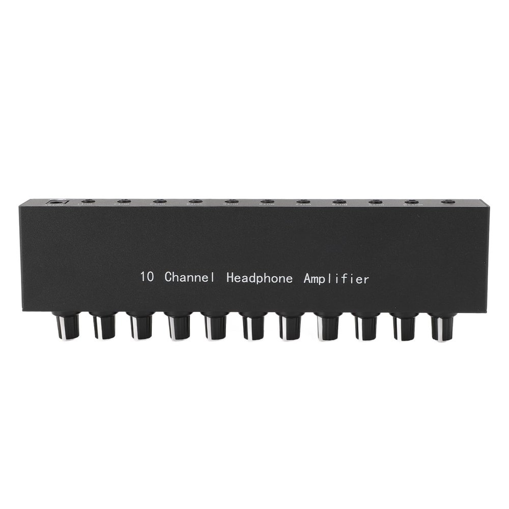 10 Channel Stereo Headphone Amplifier, Portable Metal Headphone Splitter Built in Equalizer, Superior Audio Even at Maximum Volume, for Studio Engineers and Music Producers