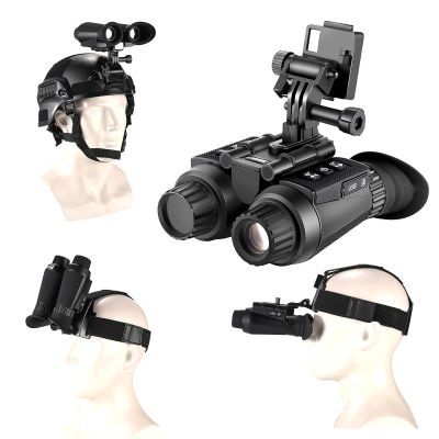 SKIOVEMI Night Vision Goggles Head Mounted, Digital Night Vision Goggles, 4K HD IR Helmet Mounted Night Vision Binoculars with 32GB Memory Card, 8X Digital Zoom
