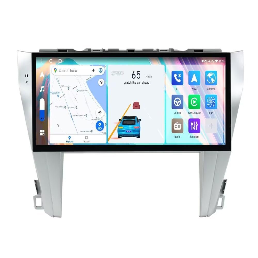 12.3" Touch Screen 8Core 8+256GB Car Stereo for Toyota Camry 2015-2017 Radio Upgrade Android 12 Head Unit with Car-Play Android Auto/DSP/FM/AM/5G WiFi/SWC