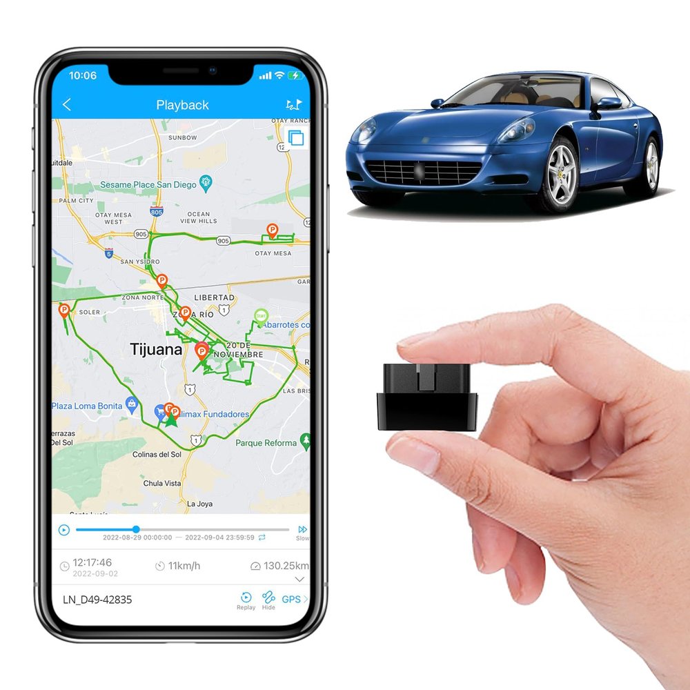 Mini OBD GPS Tracker for Vehicle, OBD 16PIN Real-time Tracking Device, Multi-Alert for Car, Truck -Subscription Required