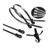 50PCS 15cm 20 Cm Mountable Self Locking Nylon Cable Zip Ties Loop Wrap Bundle Ties Approved Black and White(Black 3.6x200) view 1