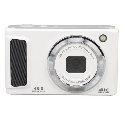 48MP Digital Camera with 16X Digital Zoom, Autofocus, 4K Video Recording, Display, Small Digital Camera, Lightweight, for Vlogging, Selfies, Recording (White)