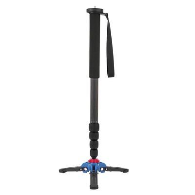 Monopod with Feet, Monopods C-333+M-1 5 Sections Carbon Fiber Portable Telescopic Monopod with Tripod for DSLR Camera