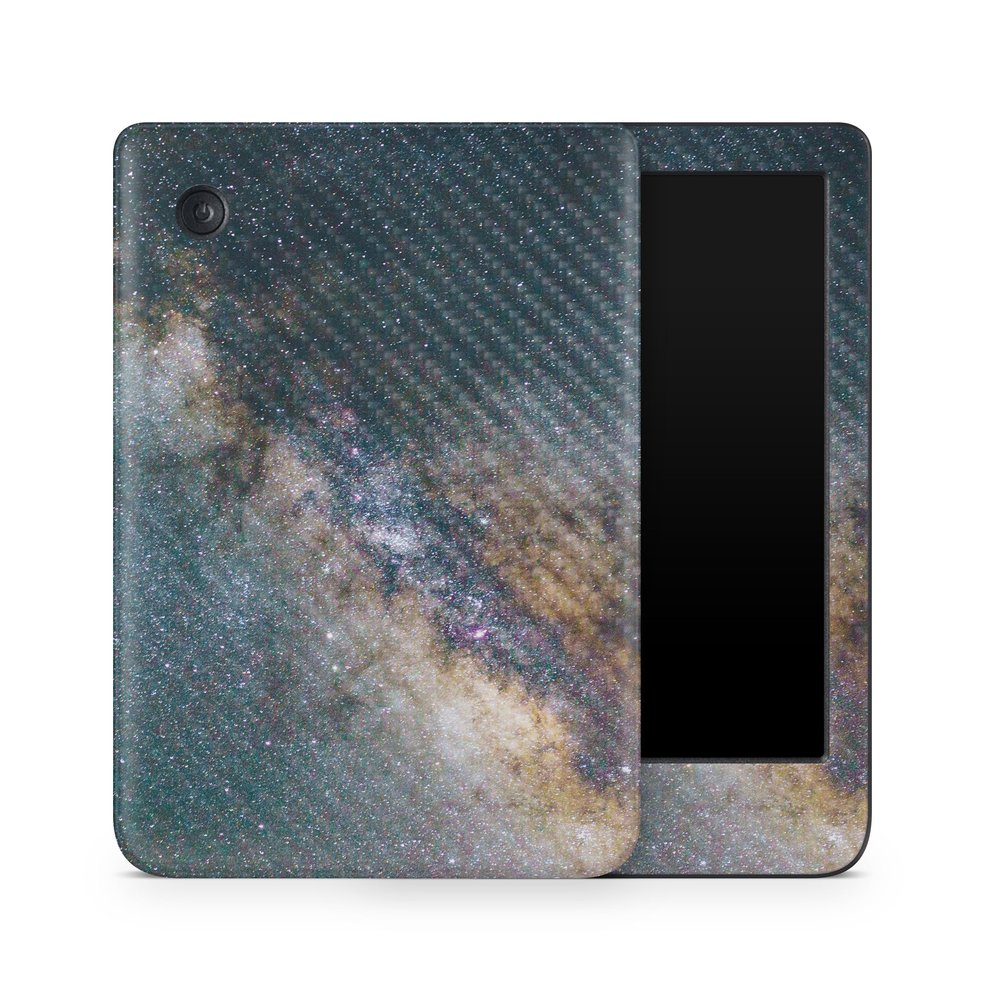 Carbon Fiber E-Reader Skin Compatible with Kobo Clara Colour (2024) - Galactic Landscape - Premium 3M Vinyl Protective Wrap Decal Cover - Easy to Apply | Crafted in The USA by MightySkins