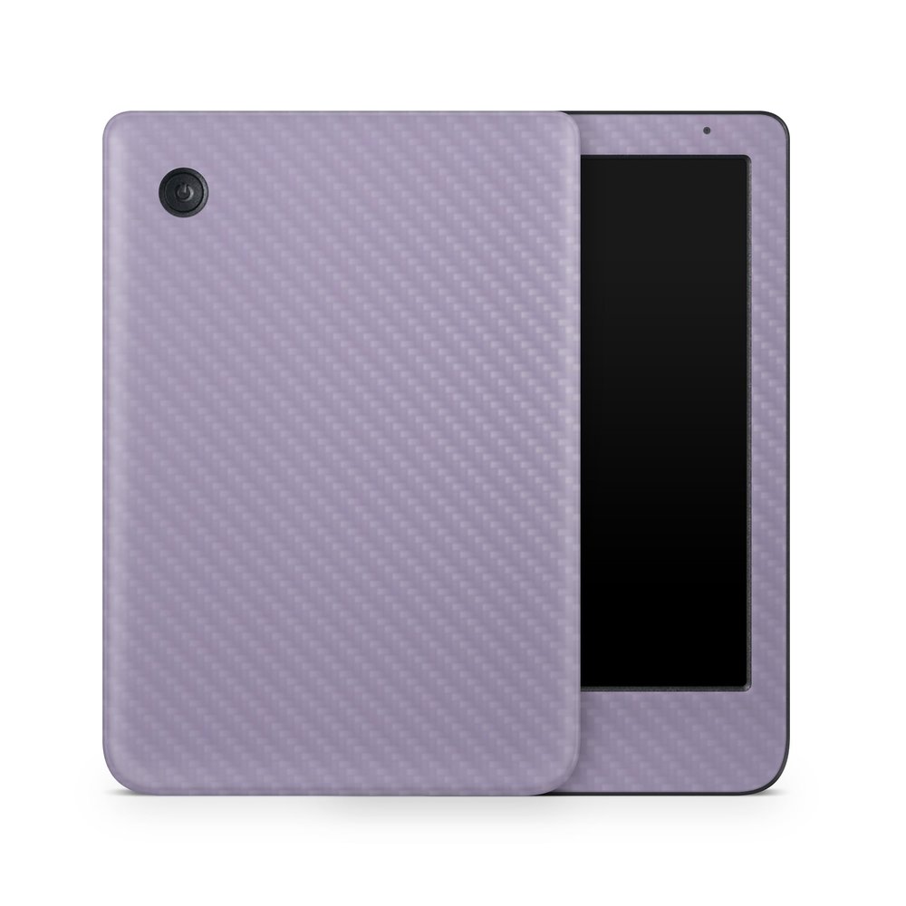 Carbon Fiber E-Reader Skin Compatible with Kobo Clara Colour (2024) - Solid Lavender - Premium 3M Vinyl Protective Wrap Decal Cover - Easy to Apply | Crafted in The USA by MightySkins