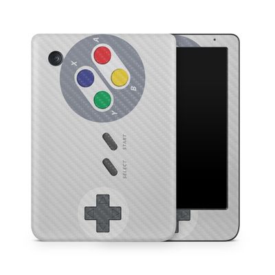 Carbon Fiber E-Reader Skin Compatible with Kobo Clara Colour (2024) - Retro Gamer 1 - Premium 3M Vinyl Protective Wrap Decal Cover - Easy to Apply | Crafted in The USA by MightySkins